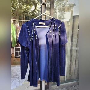 Blue Velvet Regency Inspired Blazer size XL